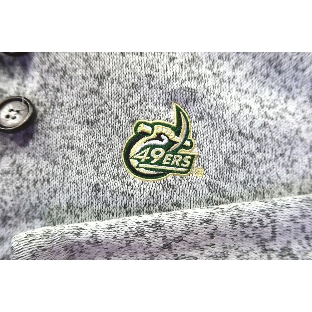 UNCC Charlotte 1/4‎ Button Sweater Men's Size L University North Carolina 49ers